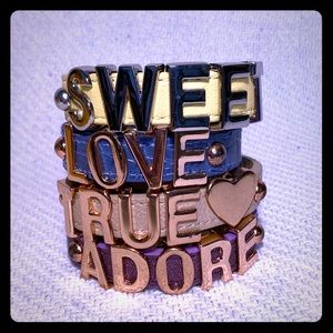 4 BCBGeneration Leather Script Bracelets